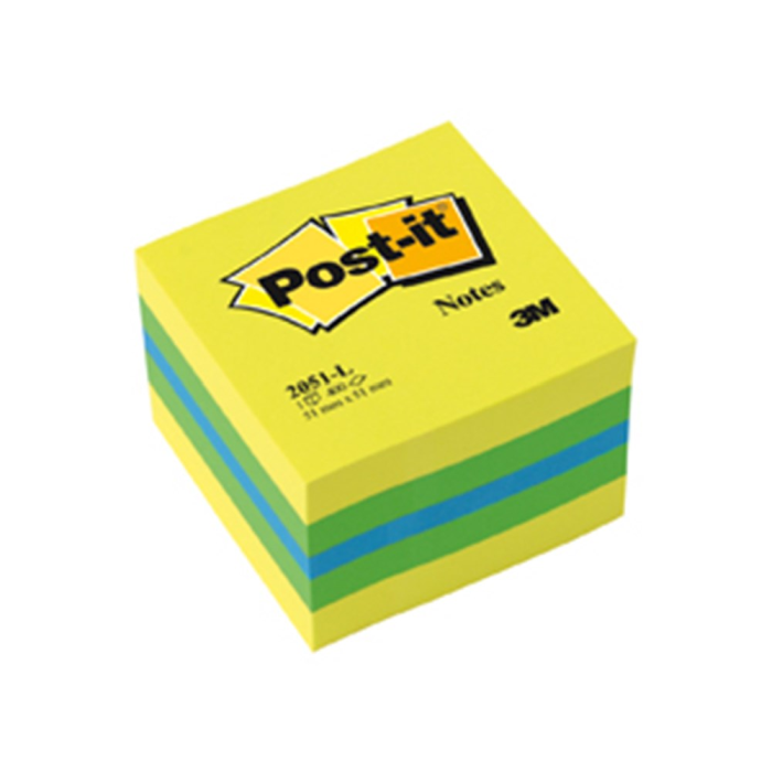 Post-It Mini Kubeblokk – Ideell For Notater (3m2051ml, Sitron, 5 Eske) Sitron 2