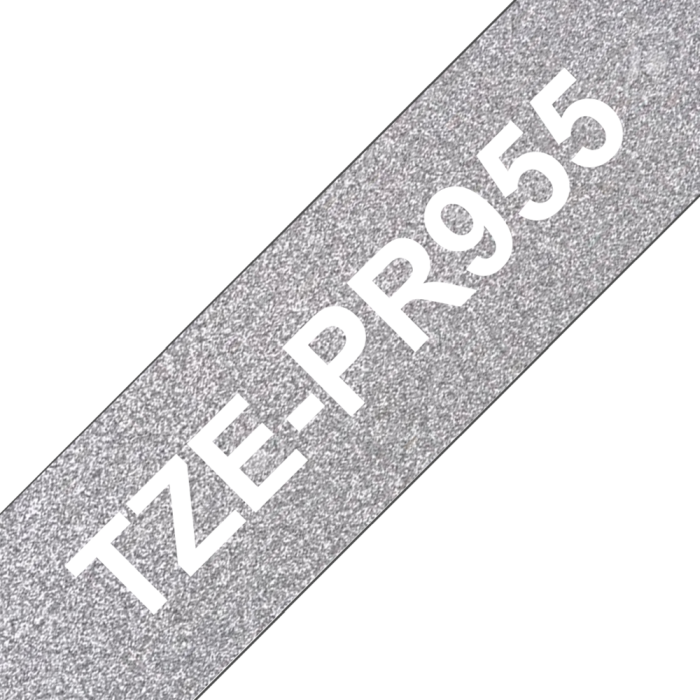 Brother Tze-Pr955 Tape – Hvit På Sølv, 24mm X 8m (Brotzepr955, 1 Eske) 3