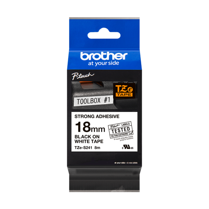 Brother Tzes Tape – Sterk, Holdbar Kvalitet (Brotzs241, Svart/hvit, 1 Eske) Svart hvit 6
