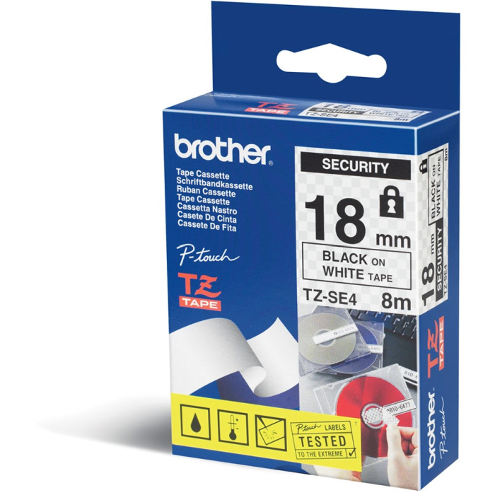 Brother Tze Tape – Sikkerhet, Høy Kvalitet (Brotzse4, 1 Eske) 5