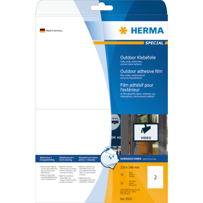 Herma Utendørsetiketter – Ekstra Sterk Klebeevne (Her9535, 1 Eske) 2