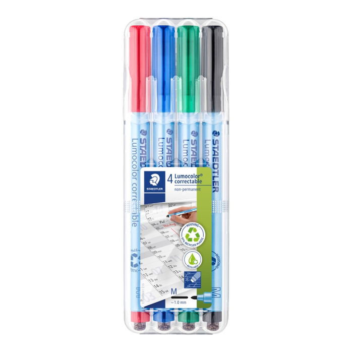 Staedtler Lumocolor Correctable Penn – Tørkebar, Vannløselig (Sta305mwp41, Flerfarget, 1 Eske) Flerfarget 2
