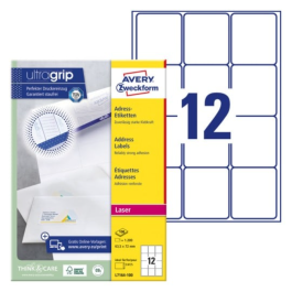 Avery L7164-100 Adresseetiketter 63,5 x 72 mm hvit
