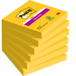 3M Super Sticky Klistrelapper – Dobbelt Så Sterk Klebeevne (3M654S6, Flerfarget, 6 Eske)