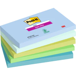 3M Super Sticky Notater – Dobbelt Så Sterk Klebeevne (3M6555SSOAS, 1 Eske)