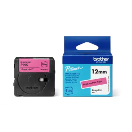 Brother BTAG-P31 Tape – 12mm, Svart på Rosa (BROBTAGP31, 1 Eske)