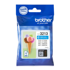 Brother LC3213C Blekkpatron – 400 Sider, HC Cyan (BROLC3213C, Cyan, 1 Eske)
