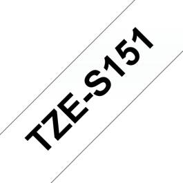 Brother TZeS Tape – Sterk, Holdbar, Allsidig (BROTZS151, Svart/Klar, 1 Eske)
