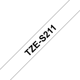 Brother TZeS Tape – Sterk, Holdbar Kvalitet (BROTZS211, Svart/Hvit, 1 Eske)