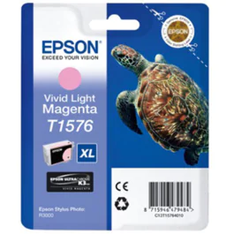 Epson T1576 Vivid Light Magenta Blekk – Høy kvalitet (EPST15764010, Levende lys magenta, 1 Eske)