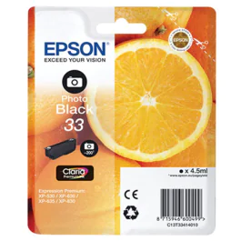 Epson Photo Black Claria Premium Ink – Høy kvalitet, langvarig (EPST33414012, Foto Svart, 1 Eske)