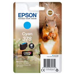 Epson T378 Cyan Blekkpatron – Høy kvalitet, langvarig (EPST37824010, Cyan, 1 Eske)