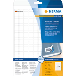 HERMA Etiketter Movables – Stabil Festing, Avtakbare (HER10000, 1 Eske)