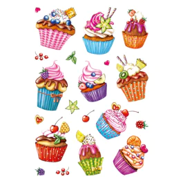HERMA Klistremerker Decor Muffins – Morsomme Motiver (HER3387, 10 Eske)