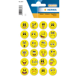 HERMA Klistremerker Magic Smileys – Morsomme Motiver (HER3657, 10 Eske)