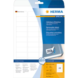 HERMA Etiketter Avtagbare – Helt Avtakbare, Ingen Rester (HER4346, 1 Eske)
