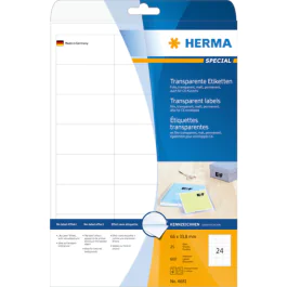 HERMA Transparent Matt Folieetikett – Usynlig Design (HER4681, 1 Eske)