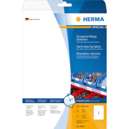 HERMA Etiketter – Slitesterke, Værbestandige (HER4698, Hvit, 1 Eske)