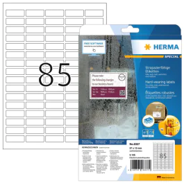 HERMA Etiketter – Vannfaste, slitesterke (HER8337, Hvit, 1 Eske)