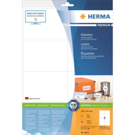 HERMA Etiketter Premium – Høy kvalitet, skarpe utskrifter (HER8645, 1 Eske)