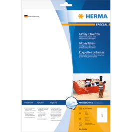 HERMA Etikett Inkjet Glossy A4 – Maksimal Fargegjengivelse (HER8895, 1 Eske)
