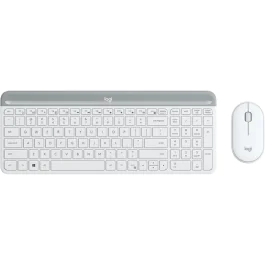 Logitech MK470 Slim Trådløst Sett – Trådløs, Kompakt (LOG920009201, Hvit, 1 Eske)