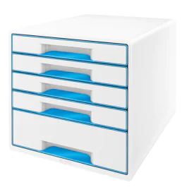 Leitz WOW Skuffkube – Elegant Oppbevaring (LTZ52142036, Hvit/blå, 1 Eske)