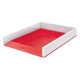 Leitz WOW Brevkurv – Elegant, Premium Kvalitet (LTZ53611026, Hvit/Rød, 4 Eske)