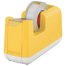 Leitz Cosy Tapedispenser – Minimalistisk Design (LTZ53670019, Gul, 1 Eske)