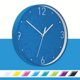 Leitz WOW Veggklokke – Stille, Elegant Design (LTZ90150036, Blå, 1 Eske)