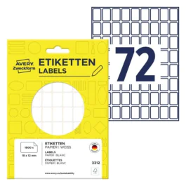 Avery 3312 Flerbruksetiketter 12 x 18 mm hvit