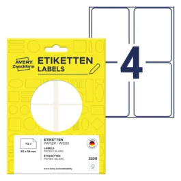Avery 3330 Universaletiketter 80 x 54 mm hvit