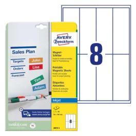 Avery J8875-5 Magnetsegl 50 x 140 mm hvit