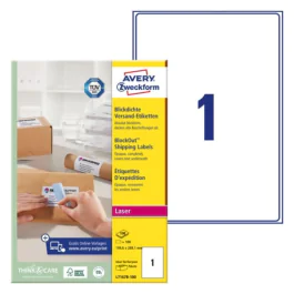 Avery L7167B-100 Adresseetiketter 199,6 x 289,1 mm hvit