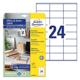 Avery LR3475-10 Flerbruksetiketter av resirkulert papir 70 x 36 mm off-white