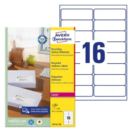 Avery LR7162-100 Resirkulerte adresseetiketter 99,1 x 33,9 mm off-white