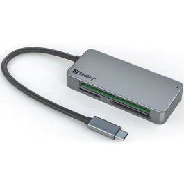Sandberg USB-C Multi Card Reader Pro – Les og skriv på flere minnekort (SDG136-38, 1 Eske)