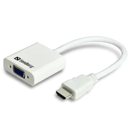 Sandberg HDMI til VGA Konverter – Enkel Videotransformasjon (SDG508-69, 1 Eske)