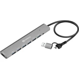 Sandberg USB-C/A til 7 x USB 3.0 Hub, 1 Stykk, SEN-136-66