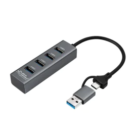 MicroConnect USB 3.0 Hub 4-Port med USB-C og A-kontakter, 5Gbps, 0,15m, 1 Stykk, SEN-W128609509