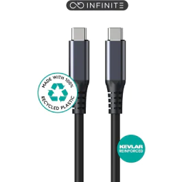eSTUFF INFINITE Supermyk USB-C-kabel | USB4 Gen2x2 | 1m | 100W | 20 Gbps | 8K/60Hz | 100 % Resirkulert PVC-fri plast, 1 Stykk, SEN-W128795263