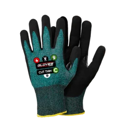 Gloves Pro Thin Level C Kuttbestandige hansker, Sort/Blå, 12 Par, SGP-5611-070-BLK-7, str. 7