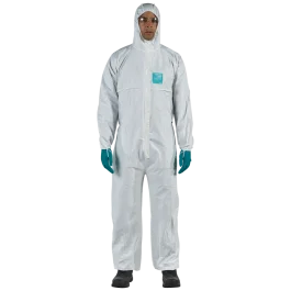 Ansell AlphaTec Kjeledress – Støv- og væsketett (452505076, Hvit/Grønn, 1 Stykk, størrelse-M)