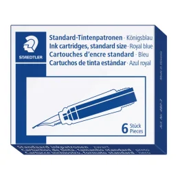 Staedtler Fyllepenn Blekkpatroner – Standard Kvalitet (STA4803, Blå, 20 Eske)
