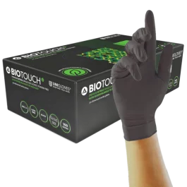 Unigloves BioTouch Hansker – Biologisk Nedbrytbare(GM0091, Svart, 1000 Stykk, størrelse-XS)