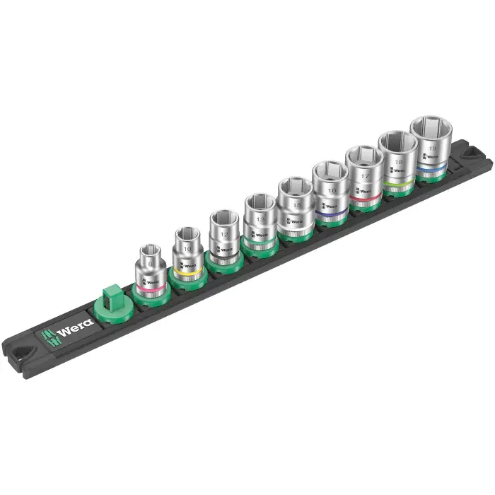 Wera  - Sokkelskinne B 4 - Pipesett, 9 Deler
