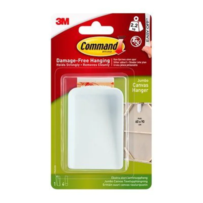 3M Command™ Jumbo Canvas Hanger – Sterk, Enkel Montering (3M7100117867, 1 Eske)