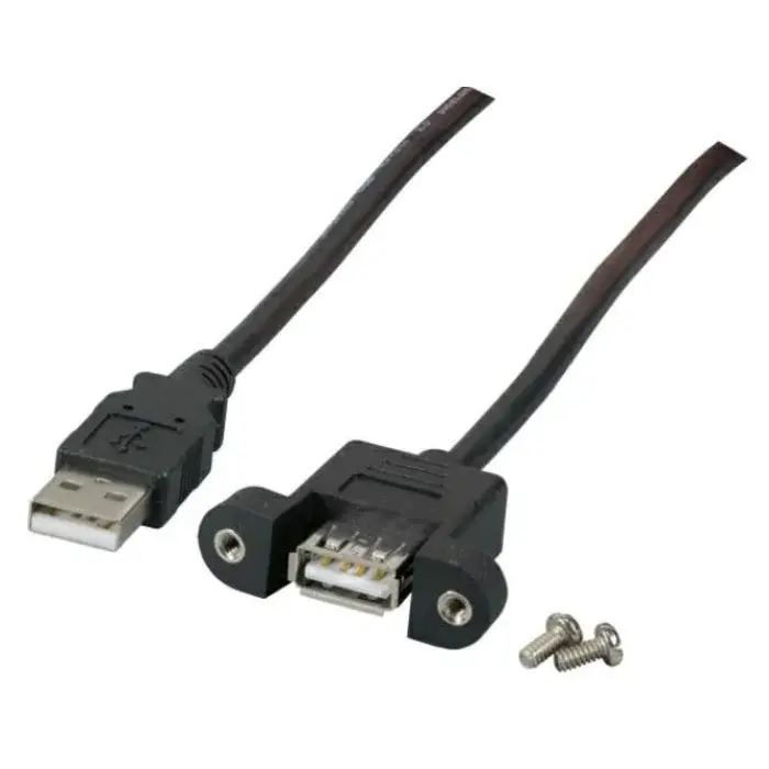 MicroConnect USB 2.0 forlengelseskabel med monteringskontakt, 1,8m, 1 Stykk, SEN-USBAAF1PANEL2