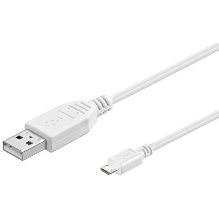 MicroConnect USB A til USB Micro B, Versjon 2.0, Hvit, 5m, 1 Stykk, SEN-USBABMICRO5W