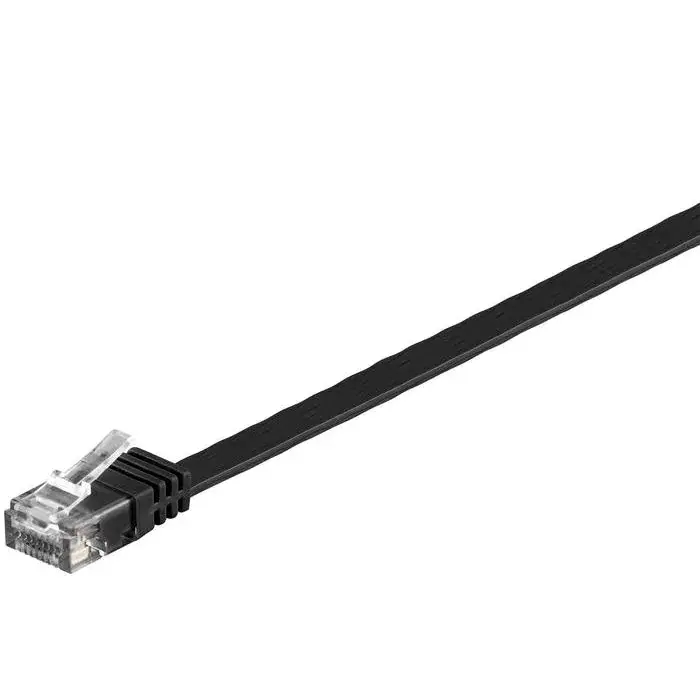 MicroConnect CAT6 U/UTP FLAT nettverkskabel 5m, svart, 1 Stykk, SEN-V-UTP605S-FLAT